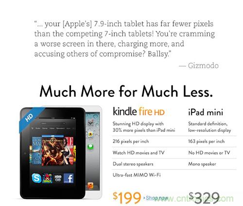 亞馬遜Kindle Fire HD：最厚道的售價！