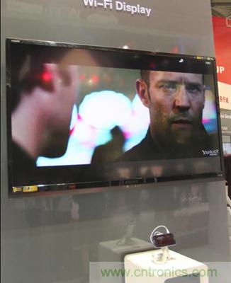 圖3：聯(lián)芯LC1811 的"WiFi Display"（同步無(wú)線輸出高清視頻）性能演示。