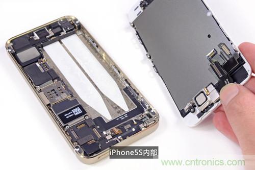 土豪金iPhone 5S拆解：內(nèi)部結(jié)構(gòu)升級，維修難度增加