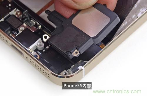土豪金iPhone 5S拆解：內(nèi)部結(jié)構(gòu)升級，維修難度增加