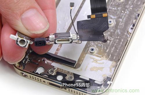 土豪金iPhone 5S拆解：內(nèi)部結(jié)構(gòu)升級，維修難度增加