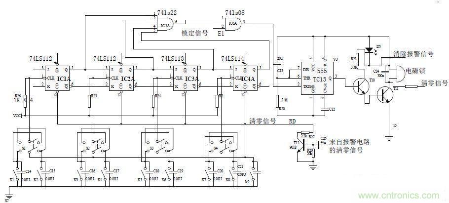 鍵盤輸入、密碼修改、密碼檢測、開鎖、執(zhí)行電路