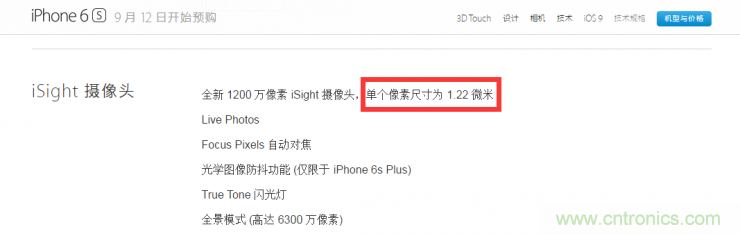iPhone 6s告別800萬像素，探秘新攝像頭“1.22微米像素”