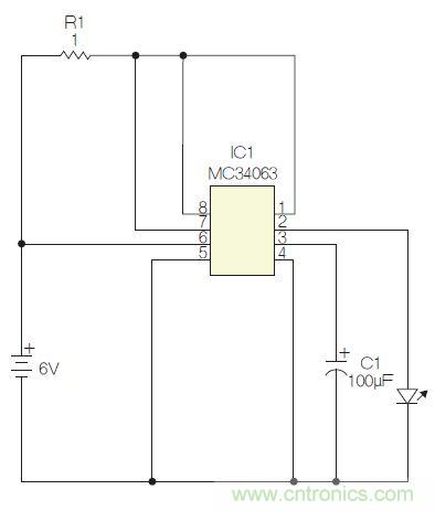 圖1：閃光燈標(biāo)電路圖。