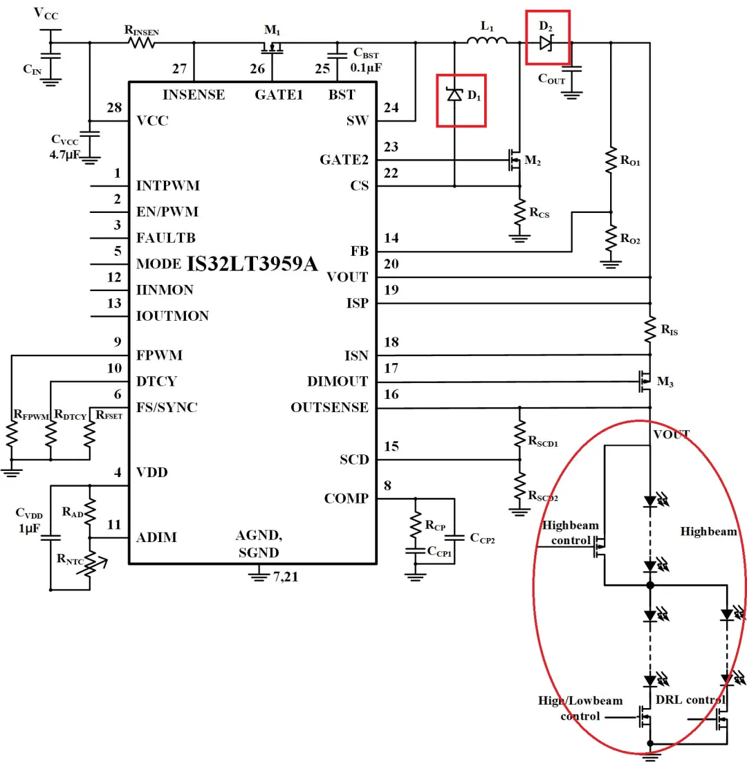 如何解決單芯片驅(qū)動HB/LB/DRL,LED負載切換電流過沖？